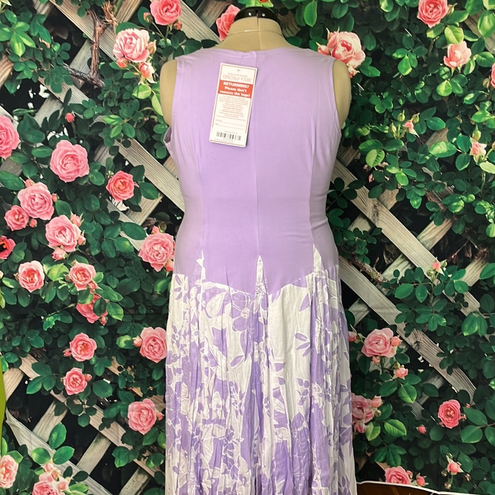 Light violet and white floral Especially Yours Studio Y sleeveless dress size XL - Picture 5 of 6